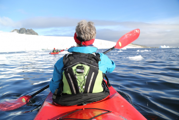 Kayaker in Antarctica