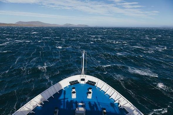 Photo of a Ship sailing through the Drake Passage