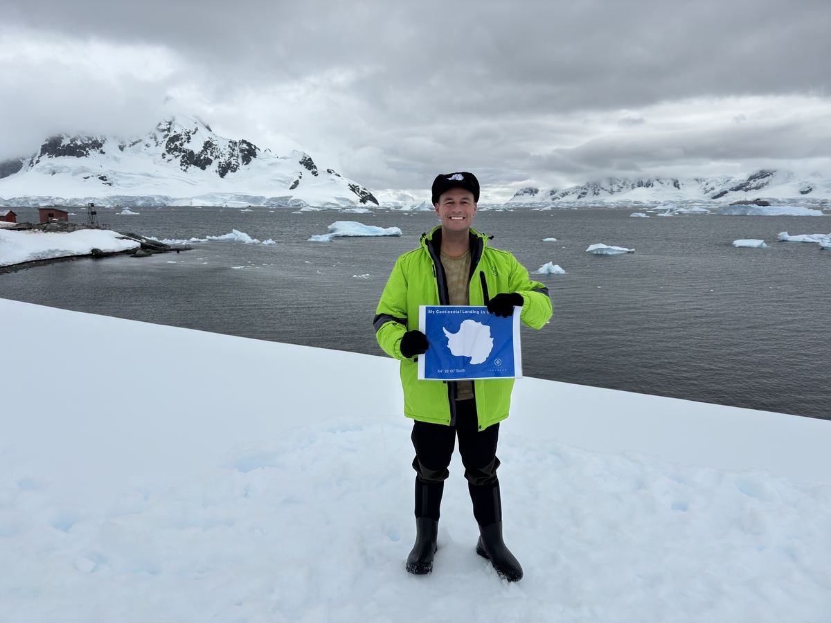 Man standing in Antarctica