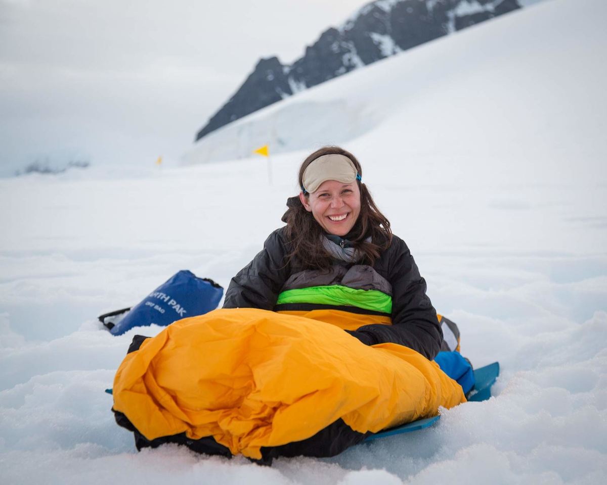 Camper in Antarctica